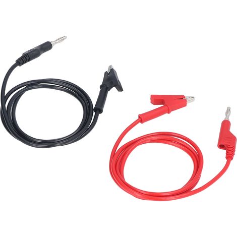 Câble test silicone fils banane laiton moulé 4mm modèle 70035-1 pour véhicule 20A 3000V livraison 2 câbles rouge noir (1/5)