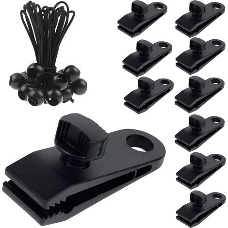 Attache Bache Piscine Pince pour Clip de Tente Fixation avec Tendeur Bâches Auvents Camping 10pcs 10 20 (1/5)