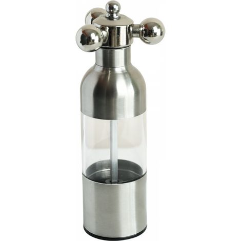 Ensemble moulin à sel et à poivre manuel en acier inoxydable avec poignée, rechargeable et à mouture réglable (2024) (1/5)