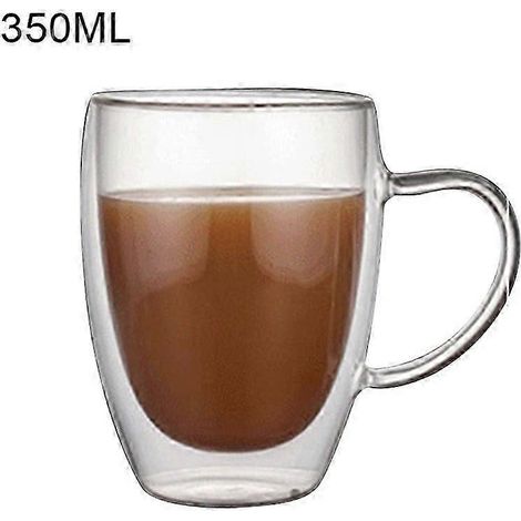 Tasse à expresso en verre à double paroi isolante, en verre borosilicate, 350 ml. (1/5)
