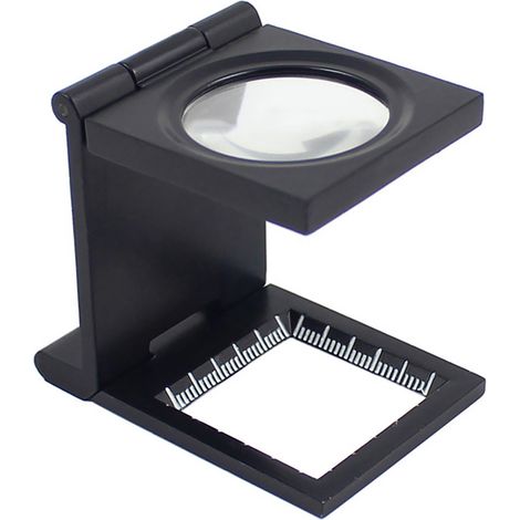 Mini-Faltlupe 10x 28 mm aus Zinklegierung, mit Skala, zur Inspektion von optischem Glas und Textilien
