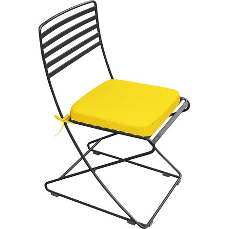 Gardenista Cuscini per sedie da giardino con lacci, cuscini per sedie da giardino resistenti all'acqua con rivestimento rimovibile facile da pulire, Giallo (1/5)