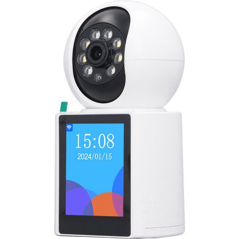 Caméra vidéo bidirectionnelle 3MP HD avec vision nocturne rotative, idéale pour les appels vidéo en intérieur, les personnes âgées, les enfants et les animaux domestiques. (1/5)