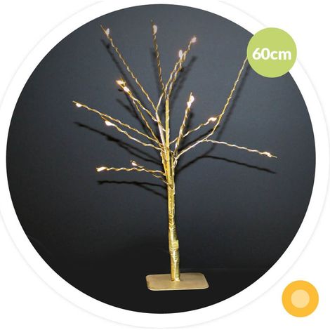 Cumia LED Dekobaum 60cm 3xAA Golden