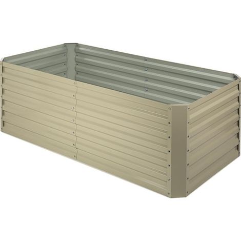 Blumfeldt High Grow Straight jardinera de suelo elevado 180 x 60 x 90 cm 970 l acero galvanizado beige (1/5)