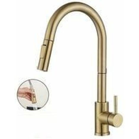 Grifo de cocina, mezclador extraíble con chorro a presión, caño alto, KLB