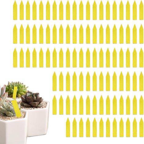 Gelbe Kunststoff-Pflanzenetiketten, 300 Stück, wasserfeste Garten-Punktetiketten für Blumen, Gemüse, Kräuter, Setzlinge (1/5)