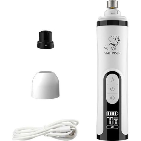 Moulin à ongles pour chien – Silent Groom Pro Coupe-griffes électrique rechargeable USB-C, lime à ongles pour chiens et chats de p (1/4)