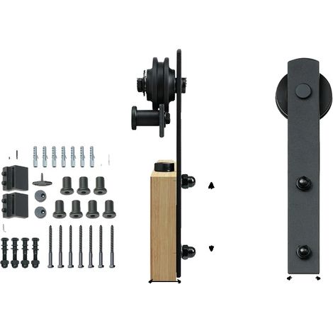 Kit di ferramenta per porta scorrevole a scomparsa, design robusto, funzionamento fluido, 2,4 m, porta di tipo A (1/2)