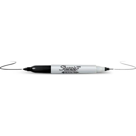 Pennarelli Sharpie a doppia punta per lavagna nera, UF 0.5/F 1.0mm, confezione da 12 (1/2)