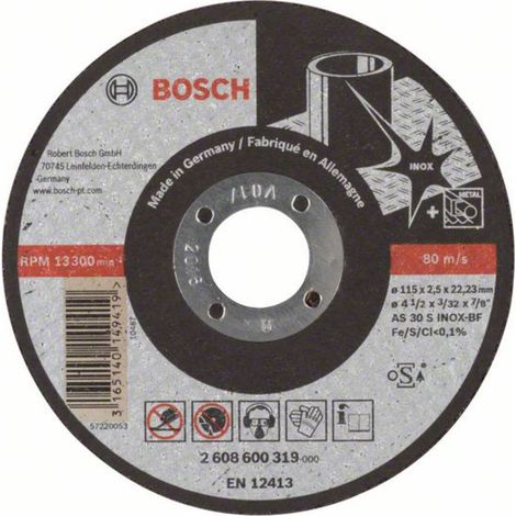 Bosch Accessories 2608600319 2608600319 Disco di taglio dritto 115 mm 22.23 mm 1 pz. (1/3)