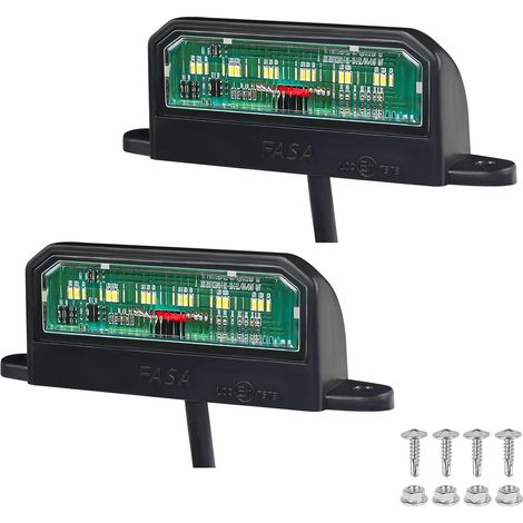 2Pcs LED Eclairage Plaque Immatriculation,LED Feux De Remorque Plaque d’Immatriculation pour 12V/24V Camion Camionnette Remorque Voiture Véhicule Caravane (1/5)