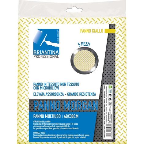 Panni multiuso professionali Morgan colore giallo 40x38 cm 5 pezzi