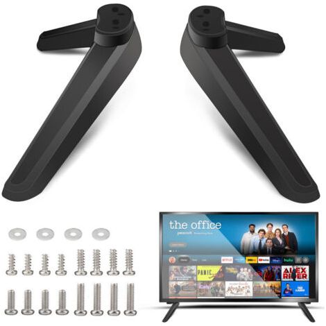 Pieds de Piédestal de Base TV Universels, Pied de Tele avec Vis, Support de Base TV de Remplacement,Noir (1/4)