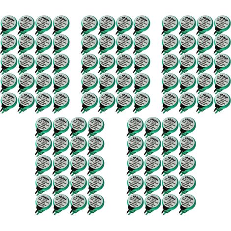 vhbw 100x NiMH replacement button cell battery tab type 1/V40H 2 pins 40mAh 1.2V suitable for model building batteries, solar lights etc.
