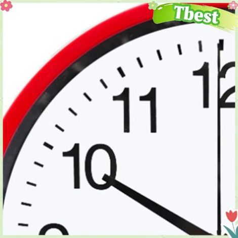 Tbest horloge murale ronde Horloge murale silencieuse de 8 pouces, ronde, luminaire horloge Horloge murale rouge de 8 pouces (1/4)