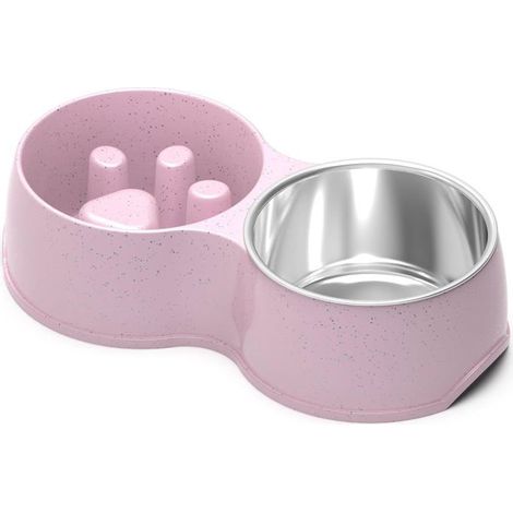 BelleRise - Gamelle double pour chien à alimentation lente  Gamelle surélevée pour chien avec fond antidérapant  Gamelle surélevée amovible (1/5)