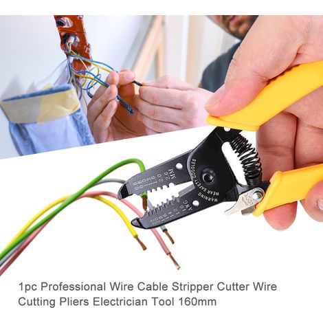 Pince à dénuder professionnelle 1 pièce, coupe-câble et pince coupante pour électricien, outil de dénudage fil électrique (1/5)