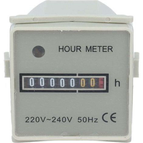 Compteur Horaire MéCanique HM2/UWZ48 AC 220-240V Compteur Horaire Mécanique pour L'industrie Domestique,minuteur avec Boucle Fixe adaptées (1/4)
