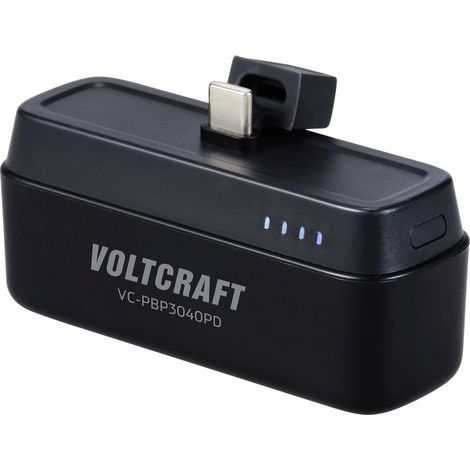 VOLTCRAFT VC-PBP3040PD Powerbank 4500 mAh USB PD Li-Ion  Schwarz (matt) Statusanzeige