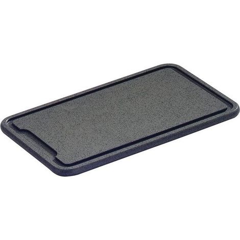 Zassenhaus 060034 Tagliere rettangolare con scanalatura per liquidi in polietilene PE500 antiscivolo lavabile in lavastoviglie colore Antracite