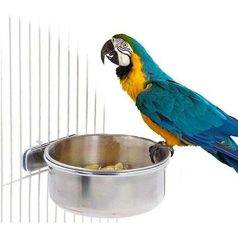 Lot de 4 gamelles en Acier Inoxydable pour Oiseaux, Gamelles à Suspendre - Mangeoire pour Oiseaux, Accessoires pour Cage à Rats (1/5)