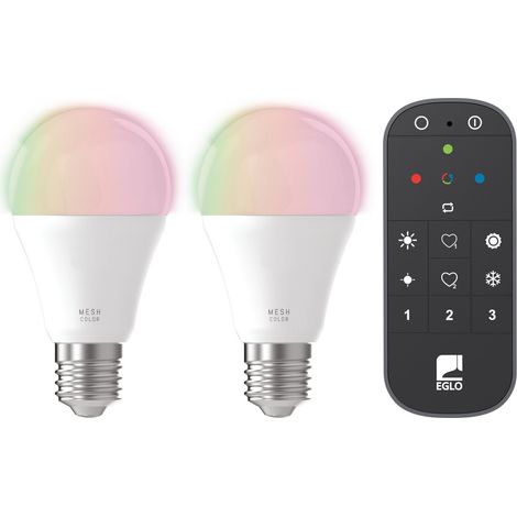 EGLO - Set of 2x E27 A60, remote control - RGB + TW - Zigbee, Bluetooth