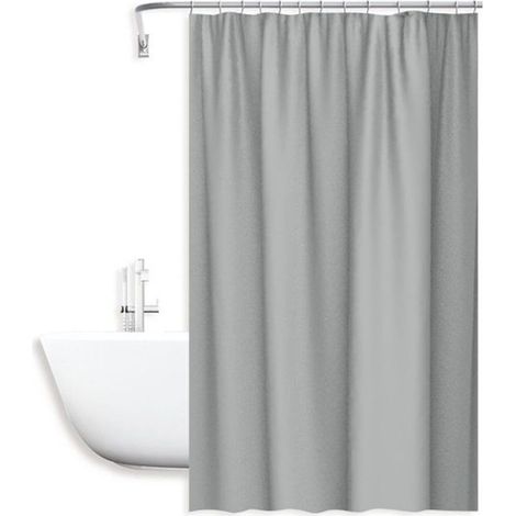 TRADE SHOP - Tenda Doccia Antimuffa Impermeabile 180x200cm Con Anelli Bagno Grigio Chiaro 69850 - (1/2)