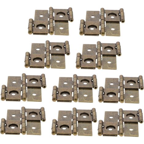 10 pièces Lot de Charnières Fer Pliantes Double (1/5)