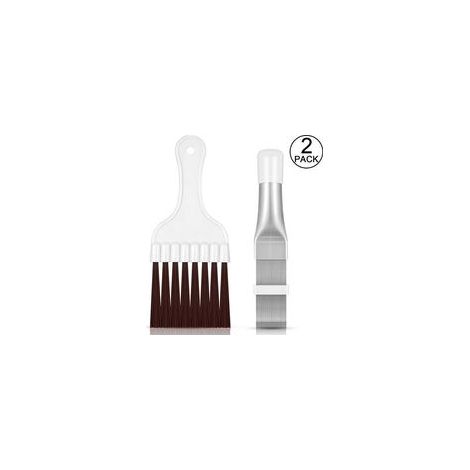 Lot de 2 brosses de nettoyage en acier inoxydable pour ailettes de climatiseur – (1/5)