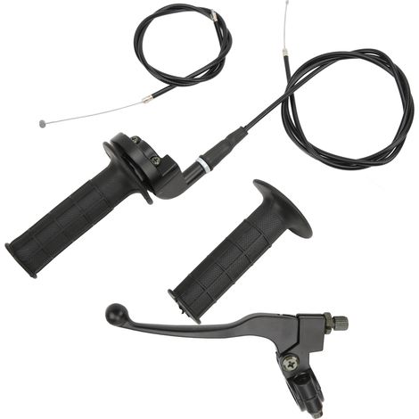Gas- und Bremszugset (7/8 Zoll), mattschwarze Ausführung, für 50ccm, 90ccm, 110ccm und 125ccm 4-Takt-Offroad-Motorräder (1/5)