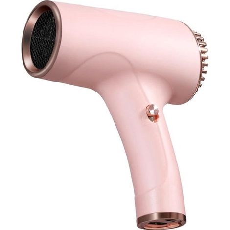 Asciugacapelli senza fili ad alta velocità, asciugacapelli con batteria ricaricabile, asciugacapelli professionale, 2600 mAh (rosa, solo aria fredda)