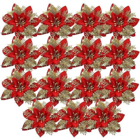 15 künstliche Weihnachtsstern-Weihnachtsdekoration, künstliche Blumen (1/5)