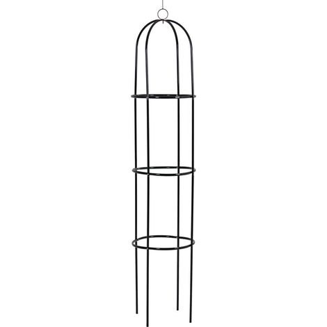 Tuteur Rank-Obelisk de jardin, fin, vert, métal, 4 piquets, H 191 cm (1/2)