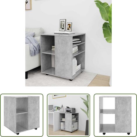 Armoire bureau - Armoire à roulettes Gris béton 60x53x72 cm Bois d'ingénierie (1/5)