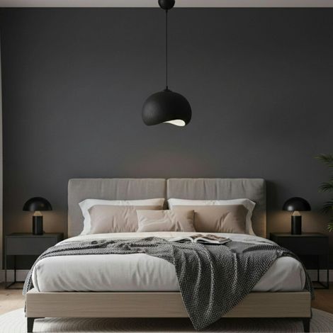 Suspension noire design organique 34 cm NOXIS (1/5)