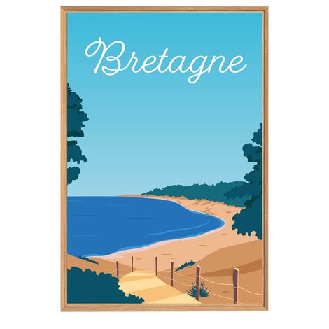 Tableau mural encadré plage Bretonne 65x97 cm (1/5)