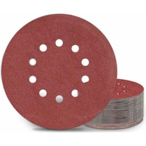Disques de ponçage 225mm P120 25pcs - Meulage cloisons sèches/girafes - Chantiers - 10 trous, adapté ponceuses long cou - Artisans et maçons (1/4)