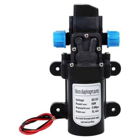 Pompe à eau auto-amorante 12V 60W 5L/min – Pressostat intégré – Débit 5L/min pour arrosage et camping-car – 115 psi (1/5)