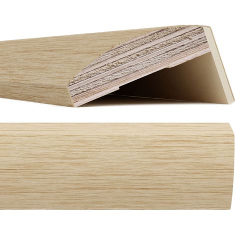 Coprifilo / Mostrina tonda impiallacciata lunghezza 80 x 20 x 2250 mm con o senza aletta mm 25 / Rovere / con aletta 25 mm