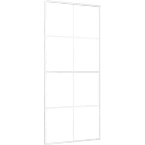 Maison Exclusive - Porte coulissante Verre ESG dépoli et aluminium 90x205 cm Blanc (1/5)