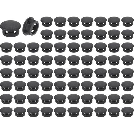 Bouchons de Tube Ronds - 76 Pièces - Plastique PE Noir - Protection Antidérapante - Pour Pieds de Meubles et Chaises - Diamètre 10mm (1/5)