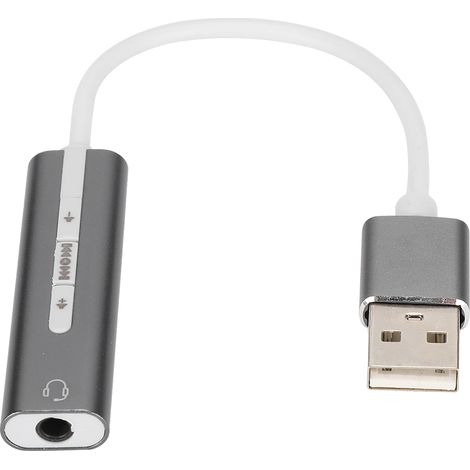 Carte Son USB - 7.1 Canaux - Interface USB vers Jack 3,5 mm Audio et Micro - Compatible Tous Systèmes - Aluminium - Unité