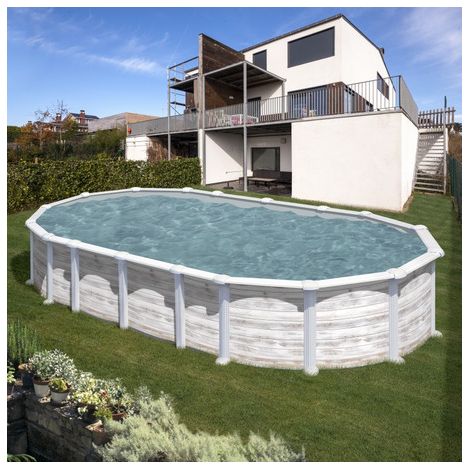 PISCINA GRE DESMONTABLE ISLANDIA 730X375X132 CMTS ASPECTO NORDICO (1/5)