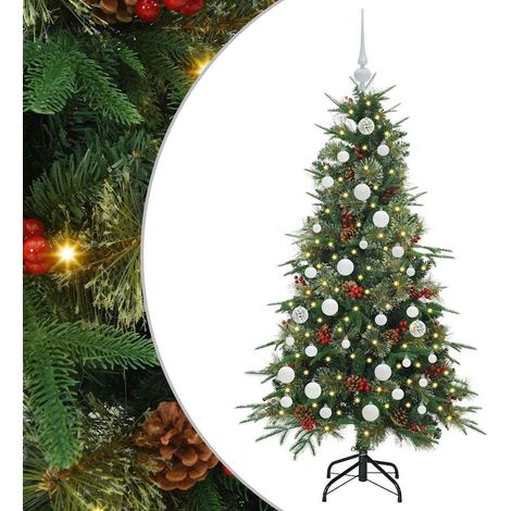 Artificial Hinged Christmas Tree Green 150 cm PE and PVC vidaXL