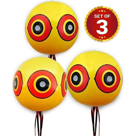 Ballons Repulsif - Anti Pigeon Effaroucheur d\\'oiseaux - pour loigner Pigeons, Corbeau et Plus - Utiliser avec Ultrason/pic/Filet - Paquet de 3 (1/5)