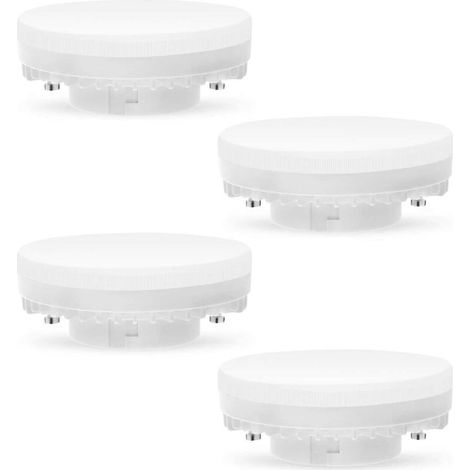 Quatre ampoules LED GX53, 7 W, lumière blanche chaude 3000 K, non dimmables, sans scintillement, peuvent remplacer une ampoule halogène GX5.3 de 50 W ou une ampoule fluocompacte de 9 W ou 13 W.-AquaFo (1/4)