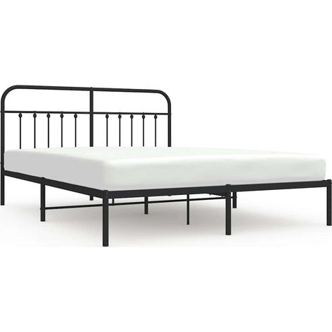 Maison Exclusive - Giroletto con Testiera in Metallo Nero 183x213 cm (1/5)