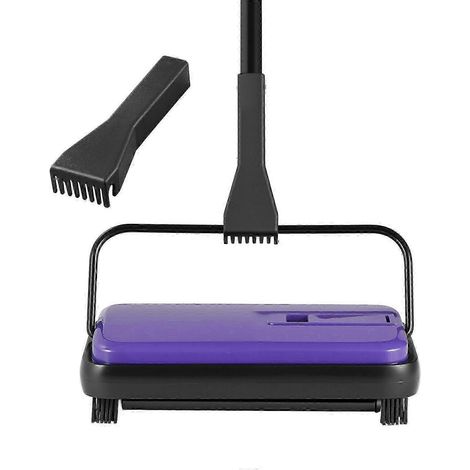 Nettoyeur de tapis manuel avec collecteur de débris 300ml, zone de balayage 17cm, outil de sol violet à libération rapide (1/5)
