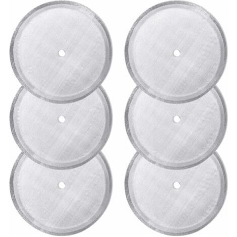 6 Pièces filtres à tamis de rechange pour presse française, filtres à mailles réutilisables en acier inoxydable pour cafetières à pression françaises universs de 800 ml(10.3cm) (1/4)
